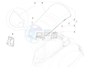 SUPER GTS 125 4T IE ABS-NOABS E3 (EMEA) drawing Saddle/seats