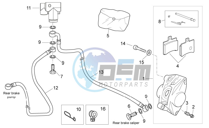 Rear master brake cylinder