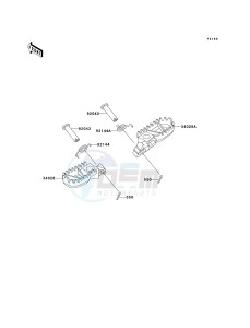 KDX 220 A [KDX220R] (A10-A12) [KDX220R] drawing FOOTRESTS