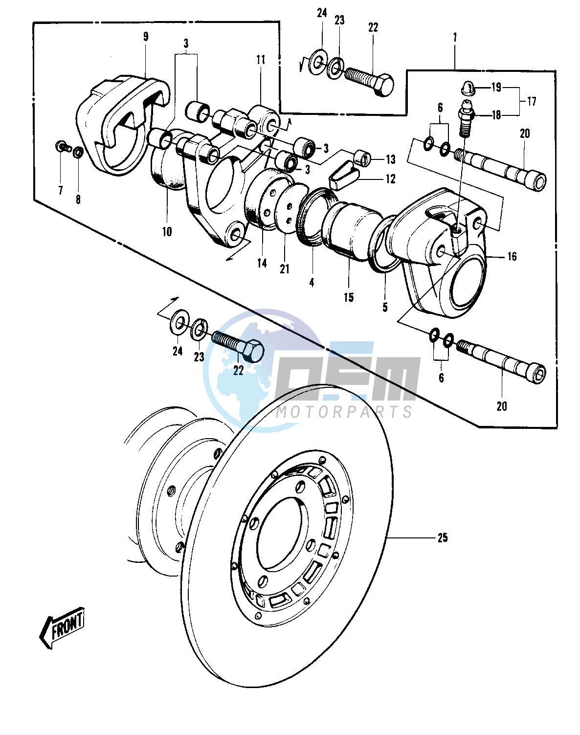 FRONT BRAKE -- 74-75 S3_S3-A- -