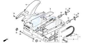 CBR600F drawing SWINGARM