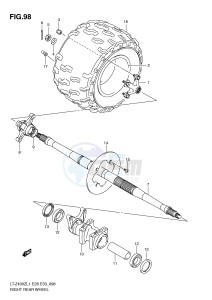 LT-Z400 (E28-E33) drawing RIGHT REAR WHEEL (LT-Z400L1 E33)