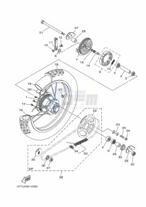 DT125 (3TTX) drawing REAR WHEEL