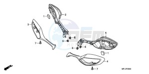 CBR1000RR9 UK - (E / MKH REP) drawing BACK MIRROR