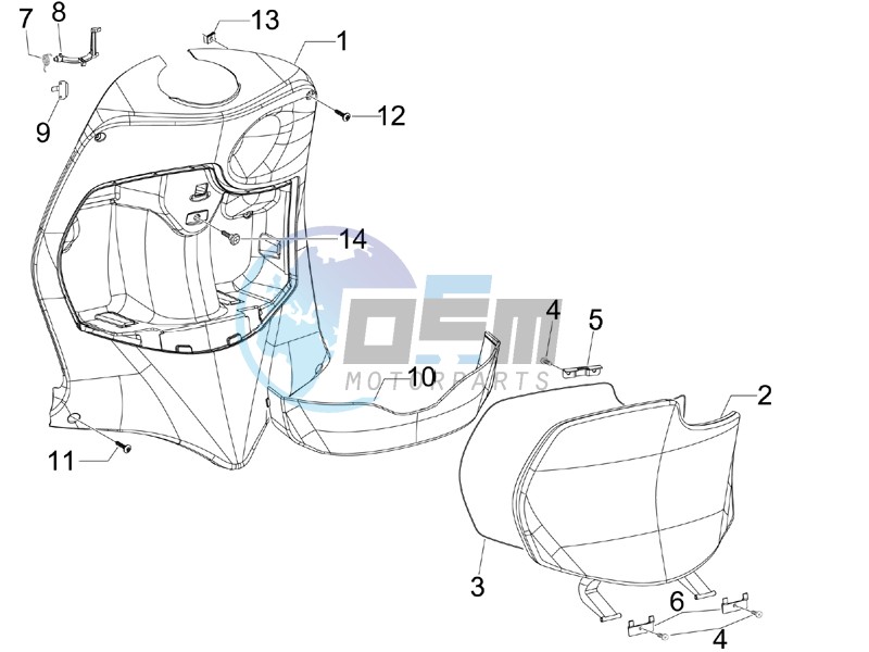 Front glove-box - Knee-guard panel