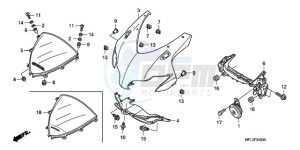 CBR1000RR9 Australia - (U / PSW) drawing UPPER COWL (1)