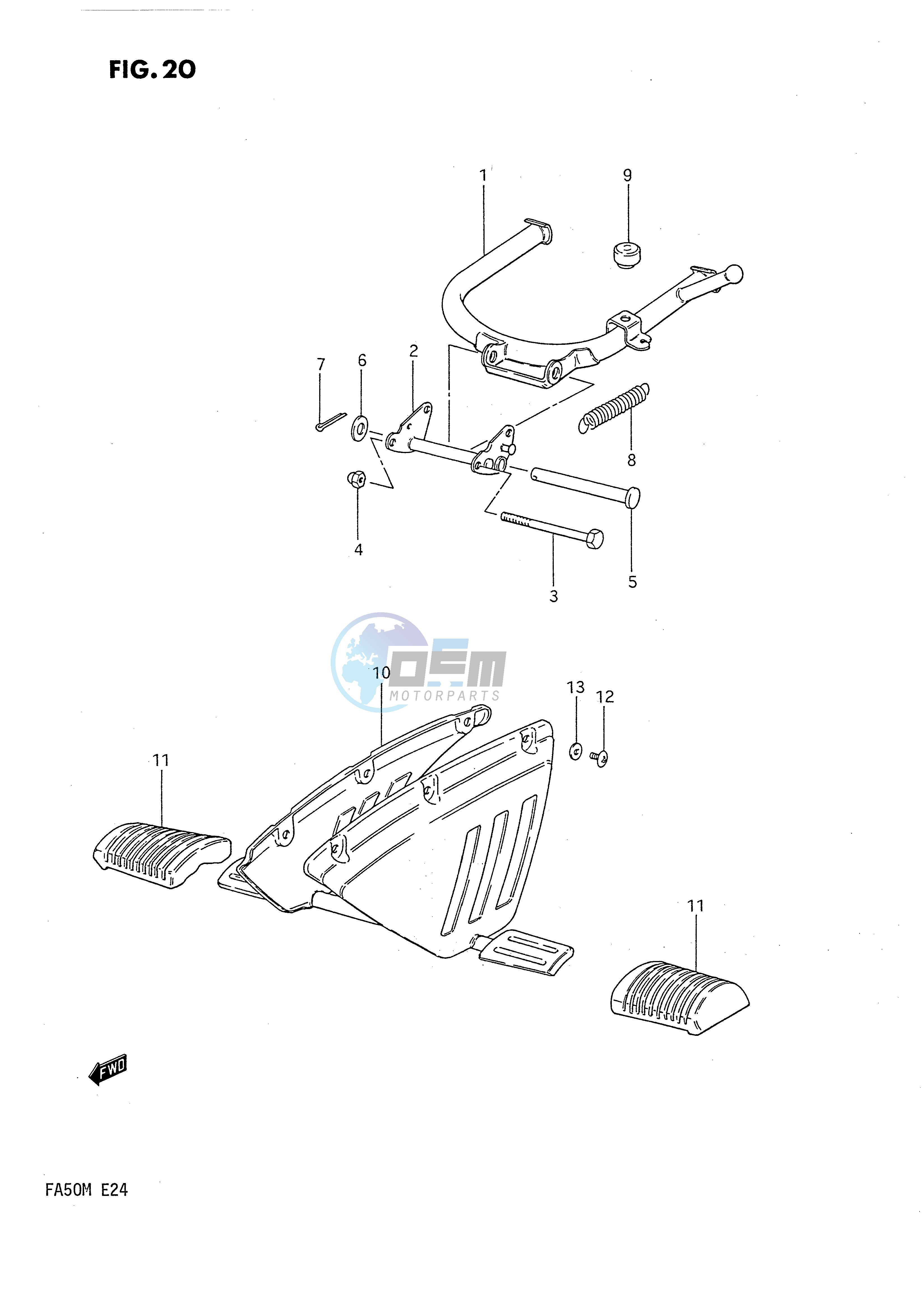 CENTER STAND - FOOTREST