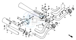 VT750DCB SHADOW SPIRIT drawing EXHAUST MUFFLER (E/ED/F/H/KO/U/2ED)