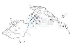 Scarabeo 50 2t e2 (eng. piaggio) drawing Rear body III - Mudguard