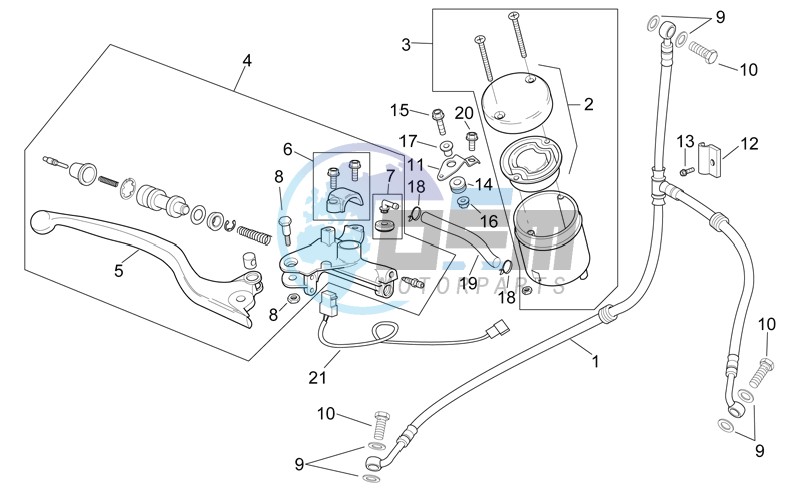 Front master brake cilinder