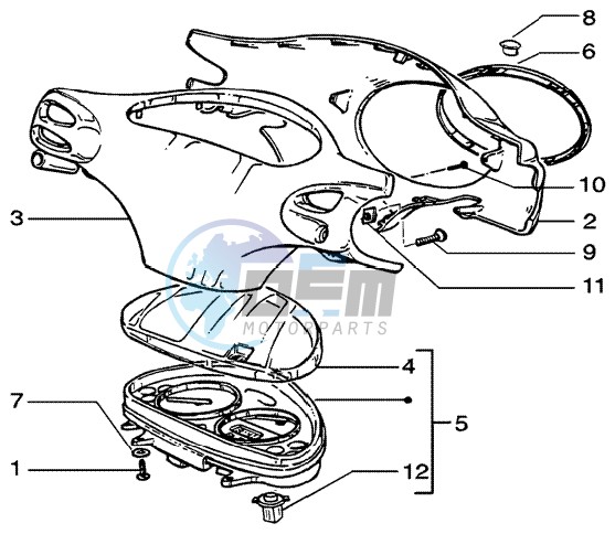 Speedometers Kms. - handlebar cover