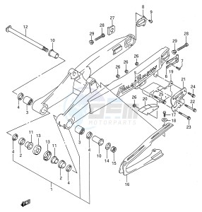 RM125 (E28) drawing REAR SWINGING ARM (MODEL L)