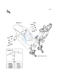 Z1000SX ABS ZX1000HCF FR GB XX (EU ME A(FRICA) drawing Front Fender(s)