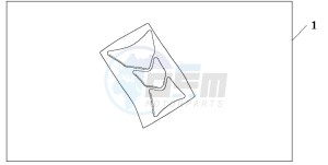 CBR125R drawing TANK PAD HONDA WING LOGO