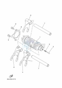 XSR700 MTM690-U (B9J3) drawing SHIFT CAM & FORK