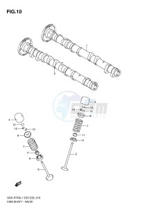 GSX-R750 (E3) drawing CAM SHAFT - VALVE