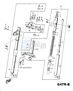 G4 TR (A-C) 100 drawing FRONT FORK G4TR-B -- 70-73- -