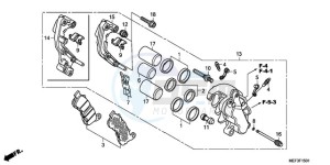 FJS400D9 F / CMF drawing FRONT BRAKE CALIPER (FJS4 00D9/FJS400A)