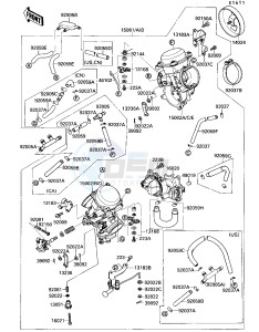 VN 1500 B [VULCAN 88 SE] (B1-B3) [VULCAN 88 SE] drawing CARBURETOR