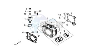 MAXSYM 400 I drawing CYLINDER MET PISTON