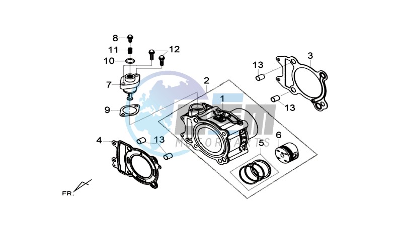 CYLINDER MET PISTON