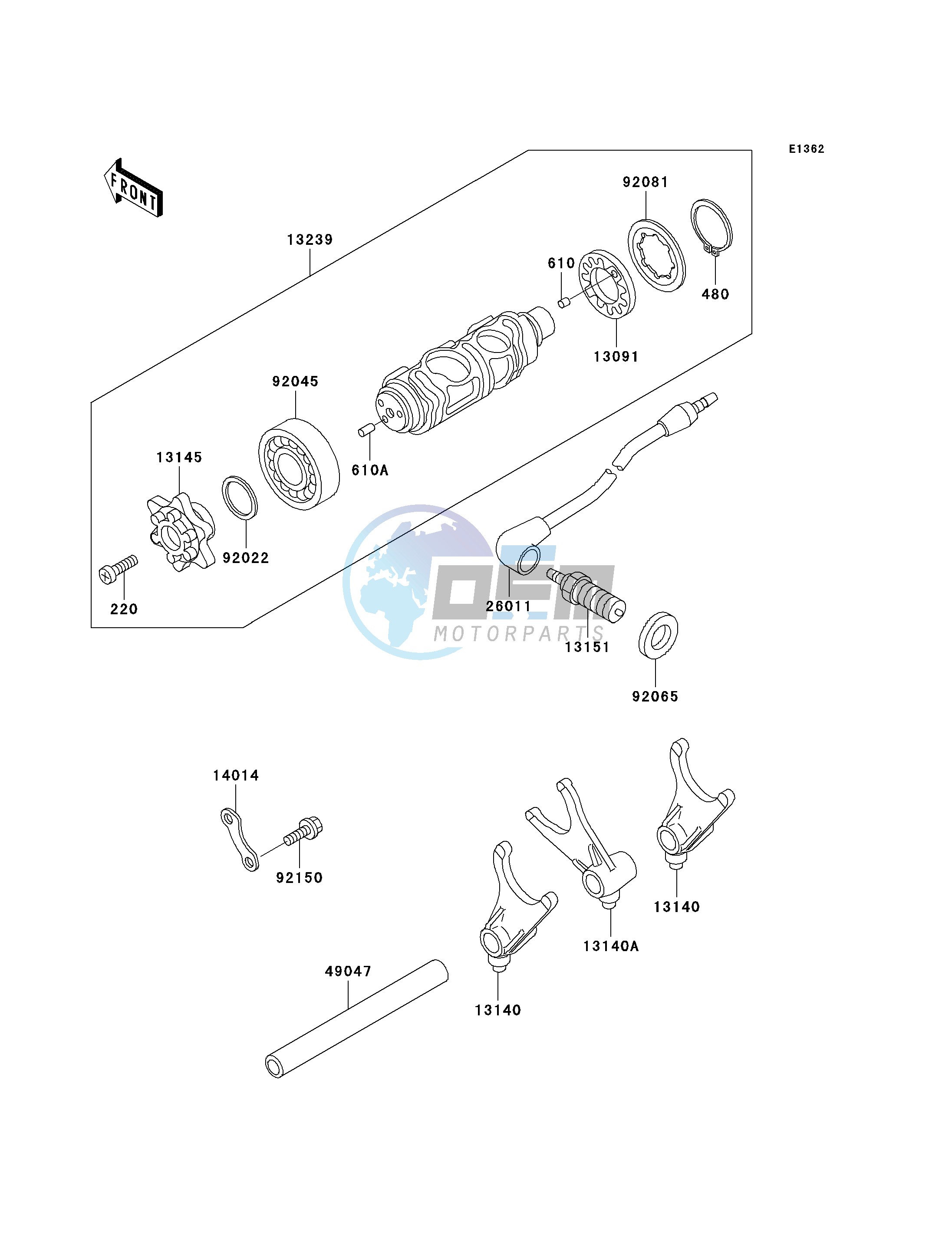 GEAR CHANGE DRUM_SHIFT FORK-- S- -