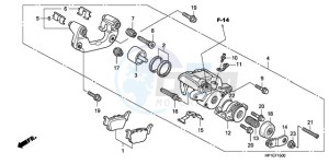 TRX450ER9 Australia - (U / SEL) drawing REAR BRAKE CALIPER