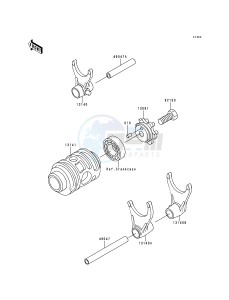 KX 125 L [KX125] (L1) [KX125] drawing GEAR CHANGE DRUM_SHIFT FORK-- S- -