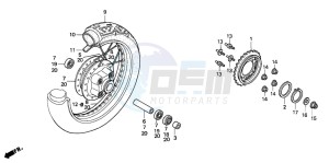 CB250 TWO FIFTY drawing REAR WHEEL (1)