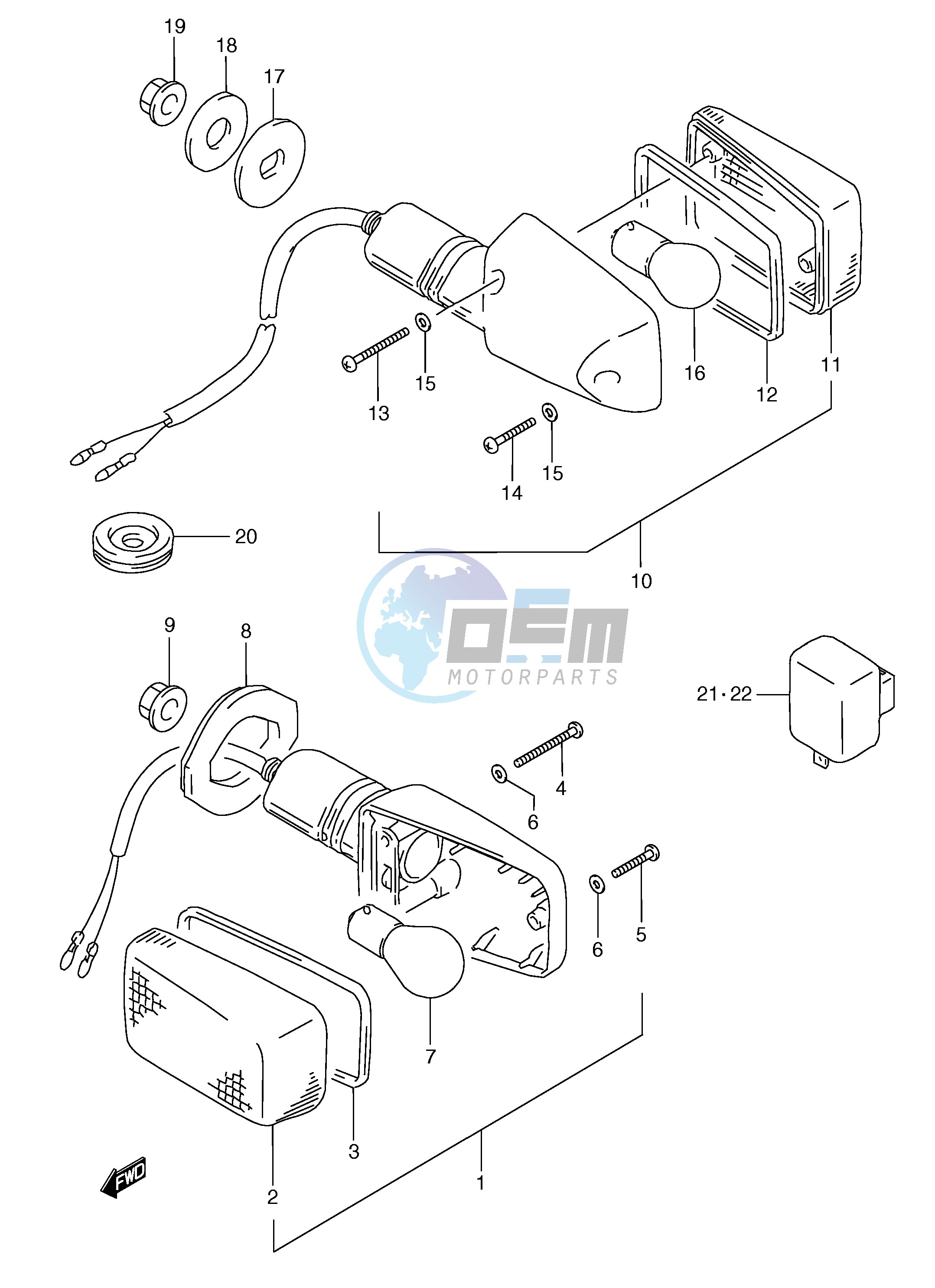 TURN SIGNAL LAMP (E2,E4,E21,E22,E24,E34)