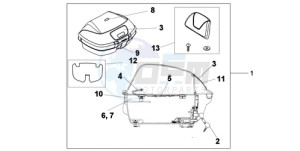 XL1000VA9 Ireland - (EK / ABS) drawing TOP BOX 45L CHEVALIER SILVER METALLIC