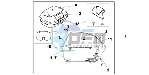 TOP BOX 45L CHEVALIER SILVER METALLIC