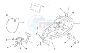 Scarabeo 100 (eng. Yamaha) drawing Rear body II - Seat components