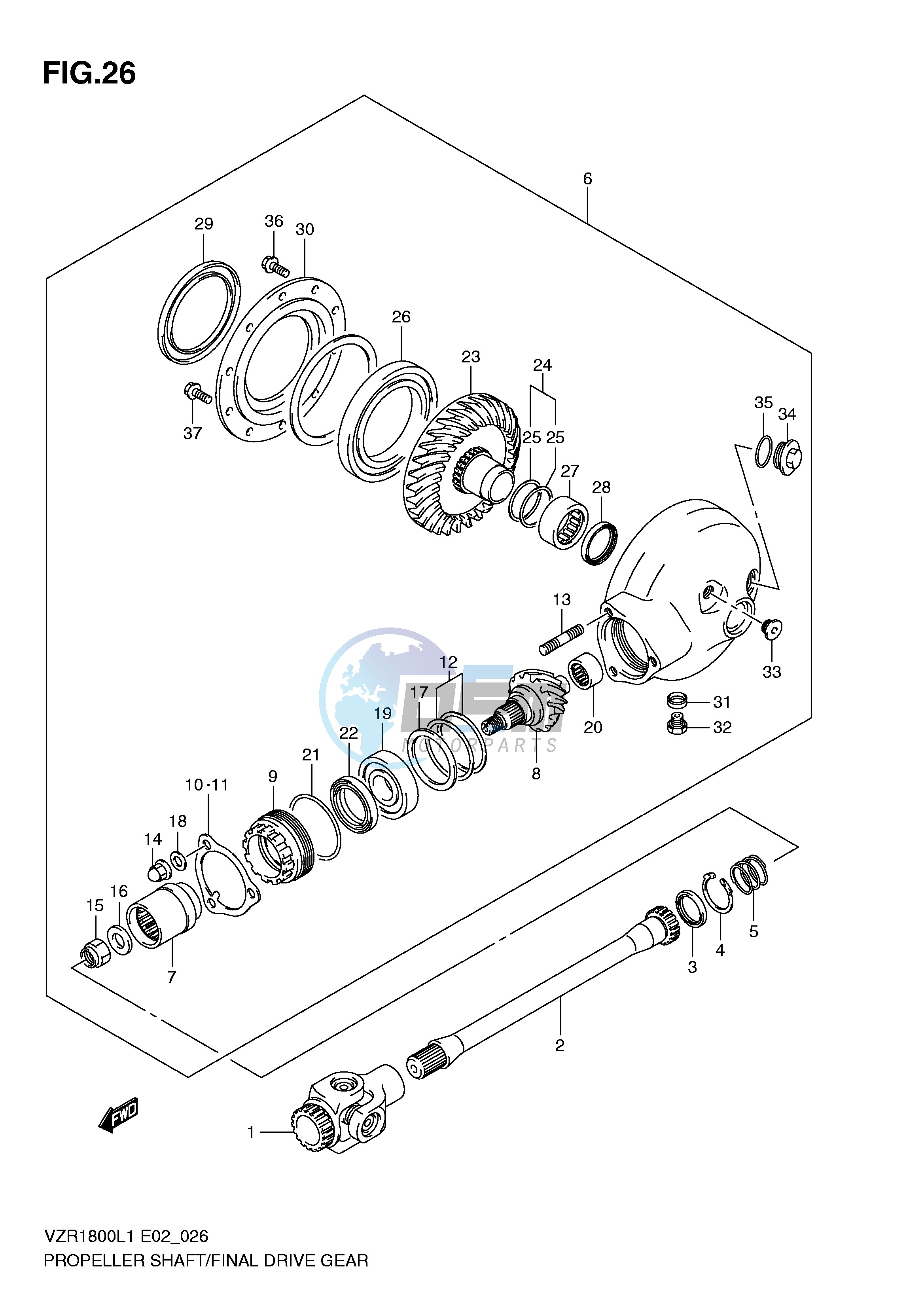 PROPELLER SHAFT FINAL DRIVE GEAR (VZR1800L1 E2)