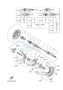 YFM450FWAD YFM45GPHG GRIZZLY 450 EPS HUNTER (2LCD) drawing FRONT WHEEL