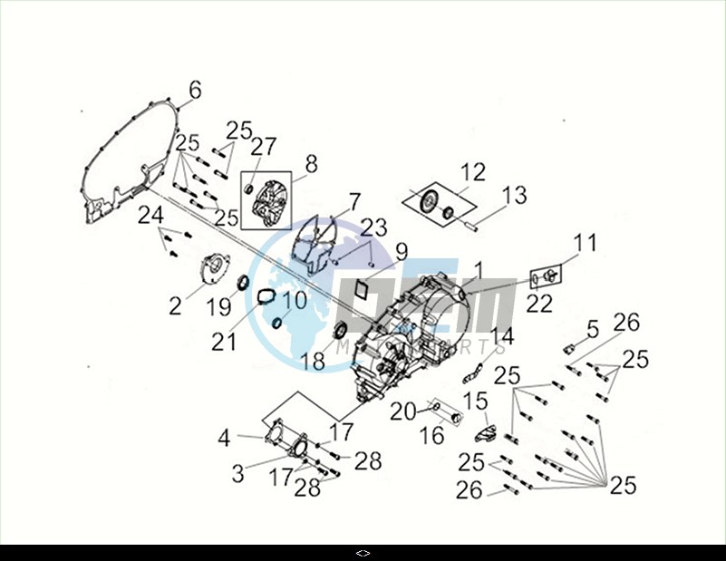 L. CRANK CASE COVER / MAXSYM TL 508 (TL50W2-EU) (M2)