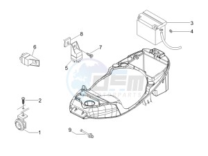 LX 125 4T E3 drawing Control switches - Battery - Horn