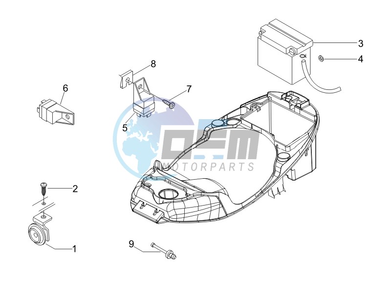 Control switches - Battery - Horn