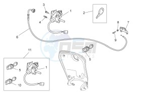 Scarabeo 125-200 Light carb. drawing Lock hardware kit