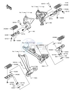 Z1000SX_ABS ZX1000MFF FR GB XX (EU ME A(FRICA) drawing Footrests