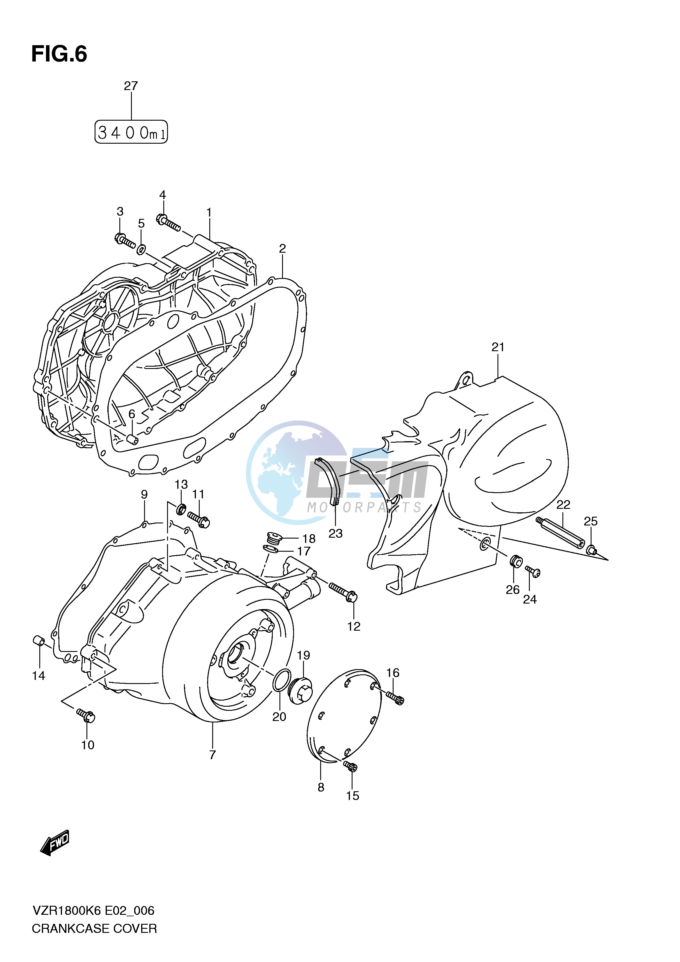 CRANKCASE COVER (MODEL K6 K7)