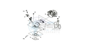 MAXSYM 400 EFI drawing INLET / FUEL INJECTOR / THROTTLE VALVE BODY