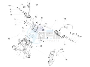 California 1400 Corazzieri 1380 drawing Handlebar - Controls