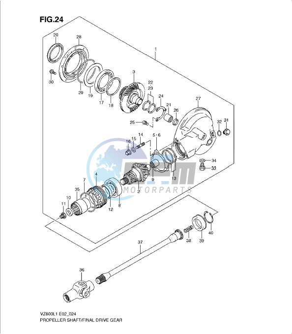 PROPELLER SHAFT - FINAL DRIVE GEAR