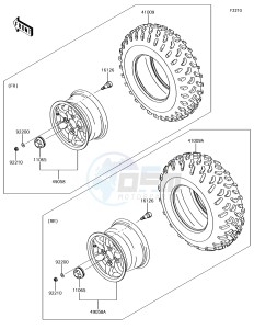 BRUTE FORCE 750 4x4i EPS KVF750HHF EU drawing Tires