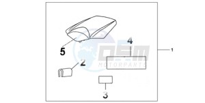 CBR1000RA9 France - (F / ABS CMF MME REP) drawing REAR SEAT COWL PEARL SIREN BLUE