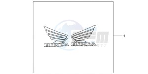 CB600FA39 Europe Direct - (ED / ABS ST 25K) drawing 3D LOGO KIT HONDA