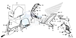 NSS300AD Forza E drawing FRONT COVER/ METER VISOR