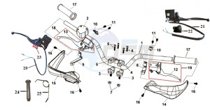 TRACKRUNNER 200 drawing HANDLEBAR / BRAKE LEVERS CPL L / R