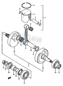 RM125 (G-H-J) drawing CRANKSHAFT (MODEL H)